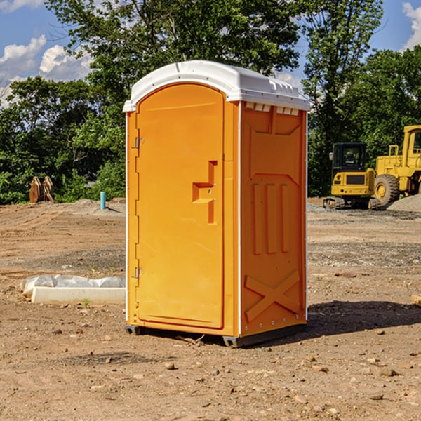 how often are the portable restrooms cleaned and serviced during a rental period in Canyonville